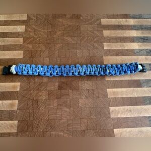 Blue and White leather Bracelet